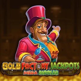 Gold Factory Jackpots Mega Moolah casino game by Aurum Signature Studios – featured logo at Wild Fortune Casino
